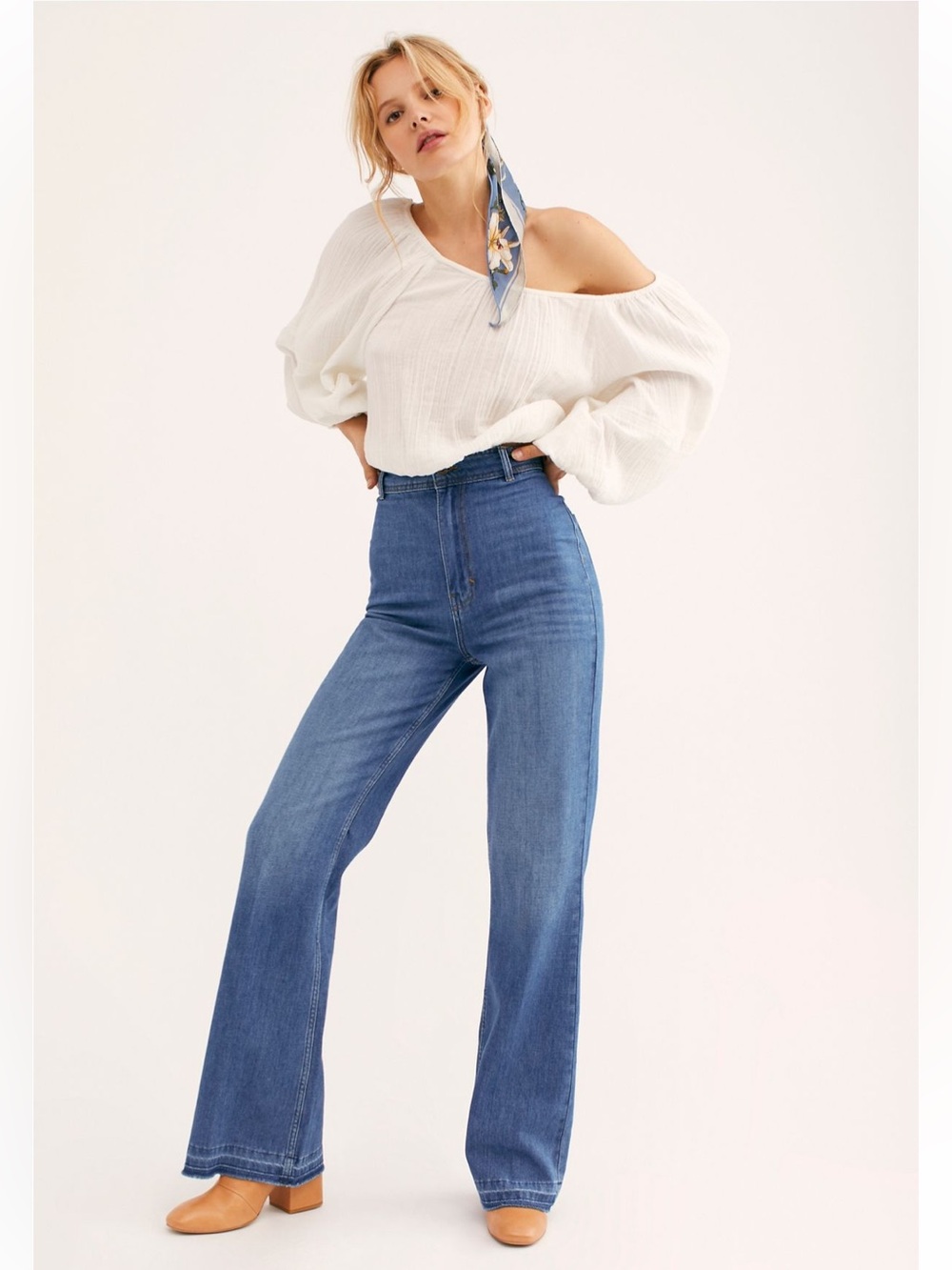 NWT Free People Mindy Rigid Flare in Indigo Blue High-Rise Women’s Jeans 30